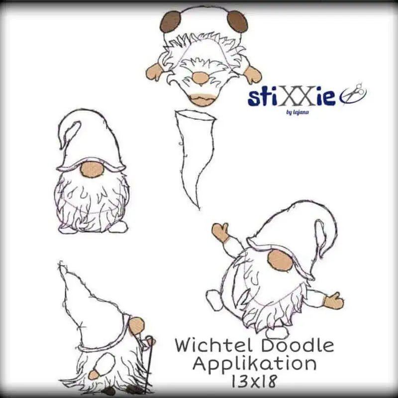 Stickdatei Wichtel Baukasten Set DoodleAppli von stiXXie by lajana