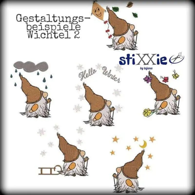 Stickdatei Wichtel Baukasten Set DoodleAppli von stiXXie by lajana