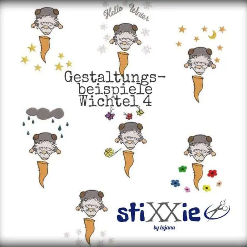 Stickdatei Wichtel Baukasten Set DoodleAppli von stiXXie by lajana