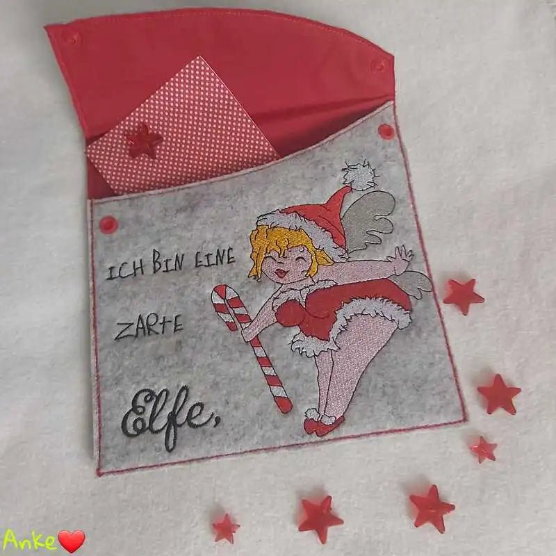 Stickdatei Zarte Elfe mit Spruch von stiXXie by lajana