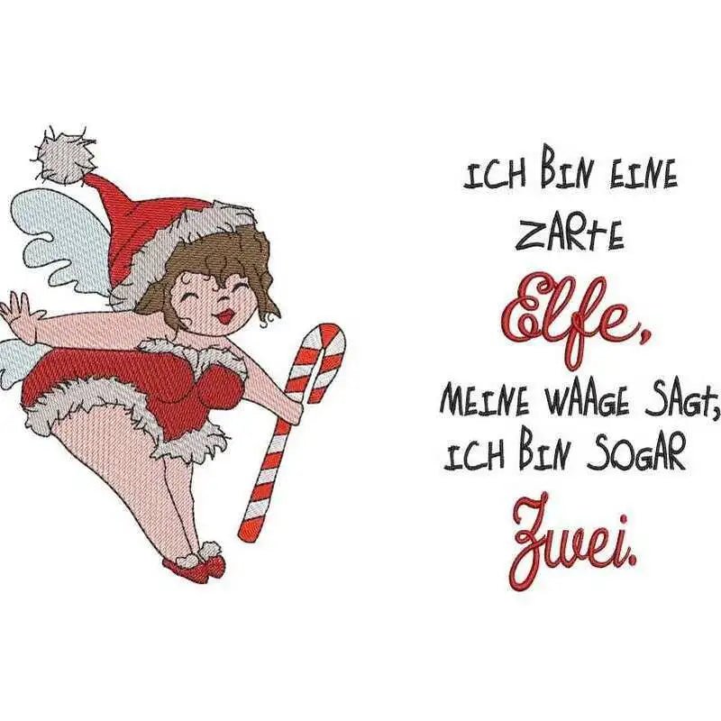 Stickdatei Zarte Elfe mit Spruch von stiXXie by lajana