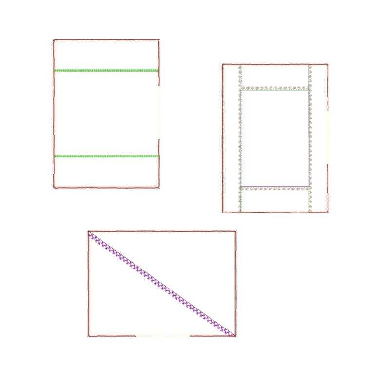 ITH Stickdatei Kissen rechteckig mit Unterteilungen von stiXXie by lajana