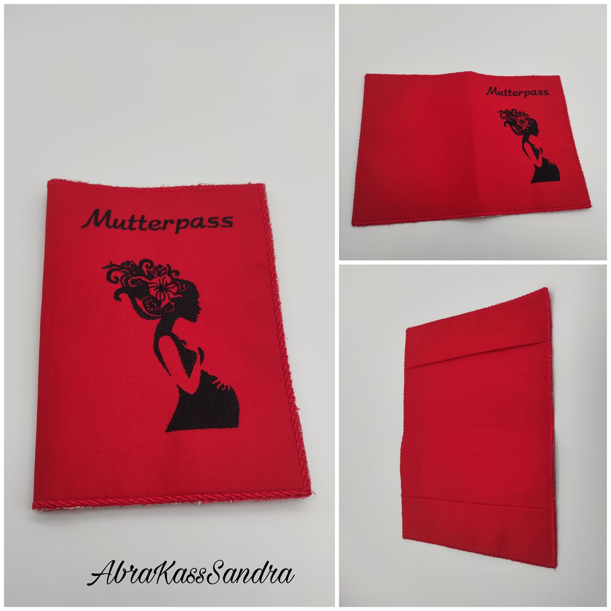 ITH Stickdatei Mutterpasshülle Blankos mit Schriftzug von stiXXie by lajana