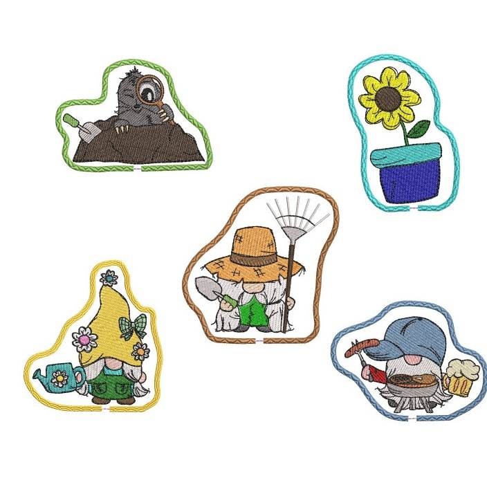 ITH Stickdatei Stabfigur Garten-und Grillwichtel von stiXXie by lajana