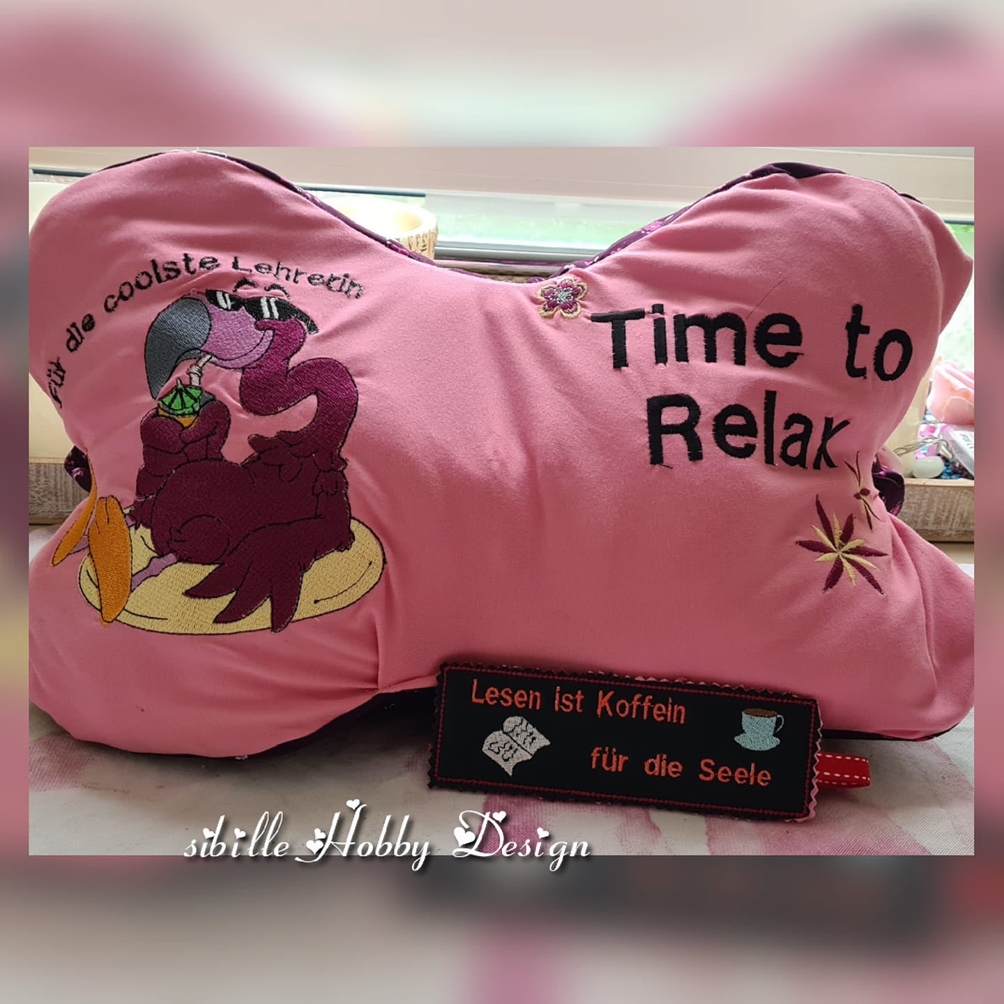 Stickdatei cooler Flamingo mit Sprüchen von stiXXie by lajana