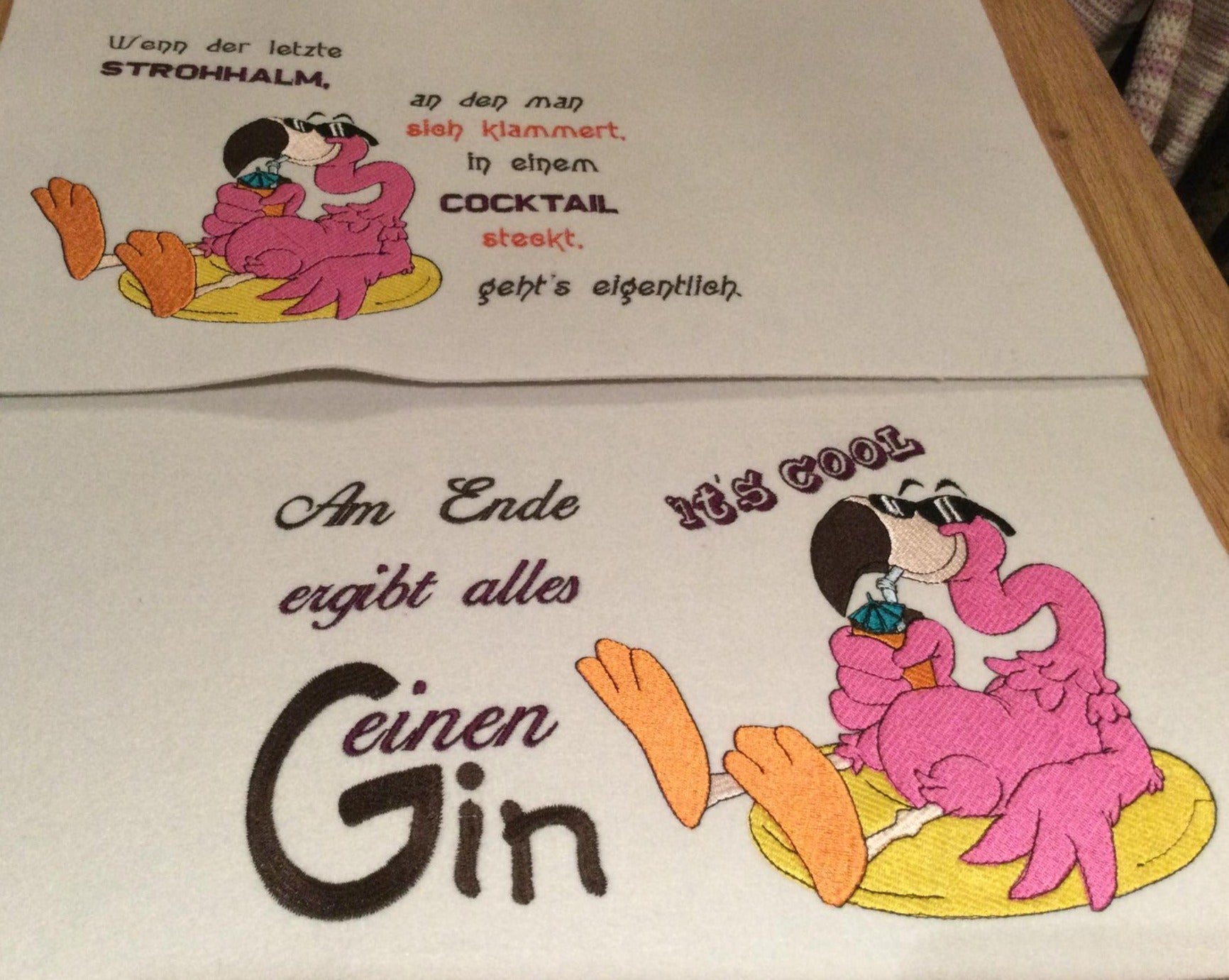 Stickdatei cooler Flamingo mit Sprüchen von stiXXie by lajana