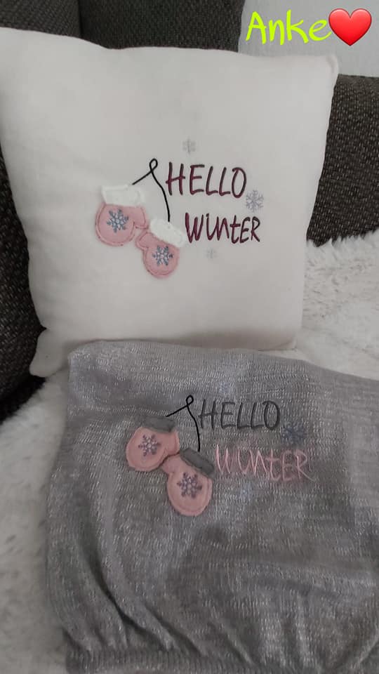 Stickdatei DoodleAppli Hello Winter von stiXXie by lajana