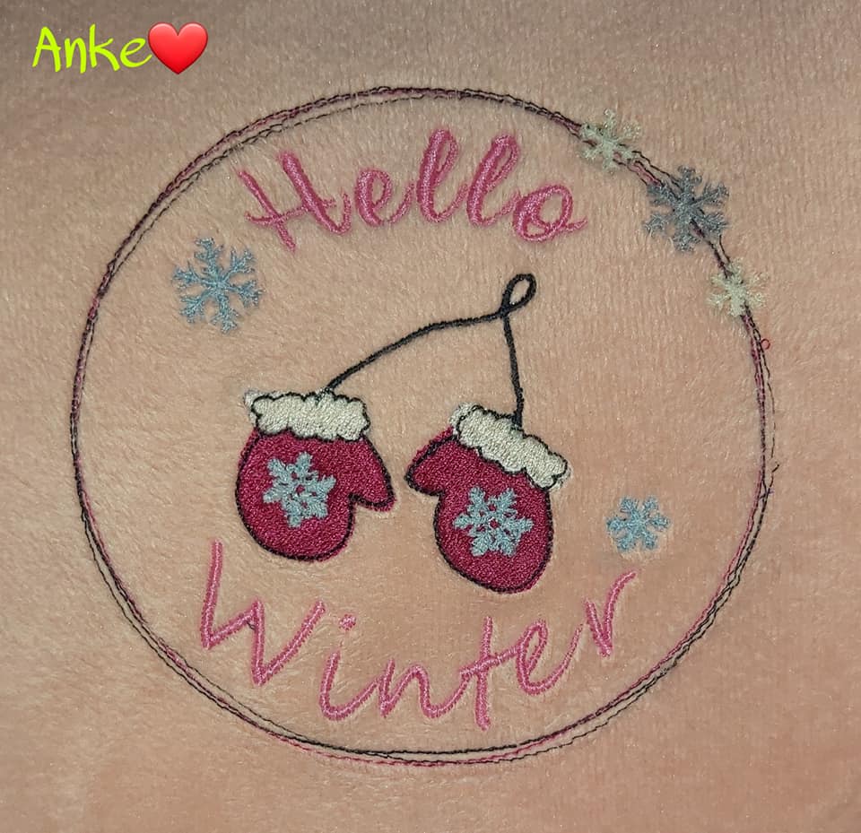 Stickdatei DoodleAppli Hello Winter von stiXXie by lajana