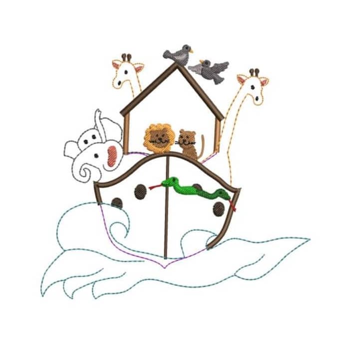 Stickdatei Arche Noah Doodle Applikation von stiXXie by lajana