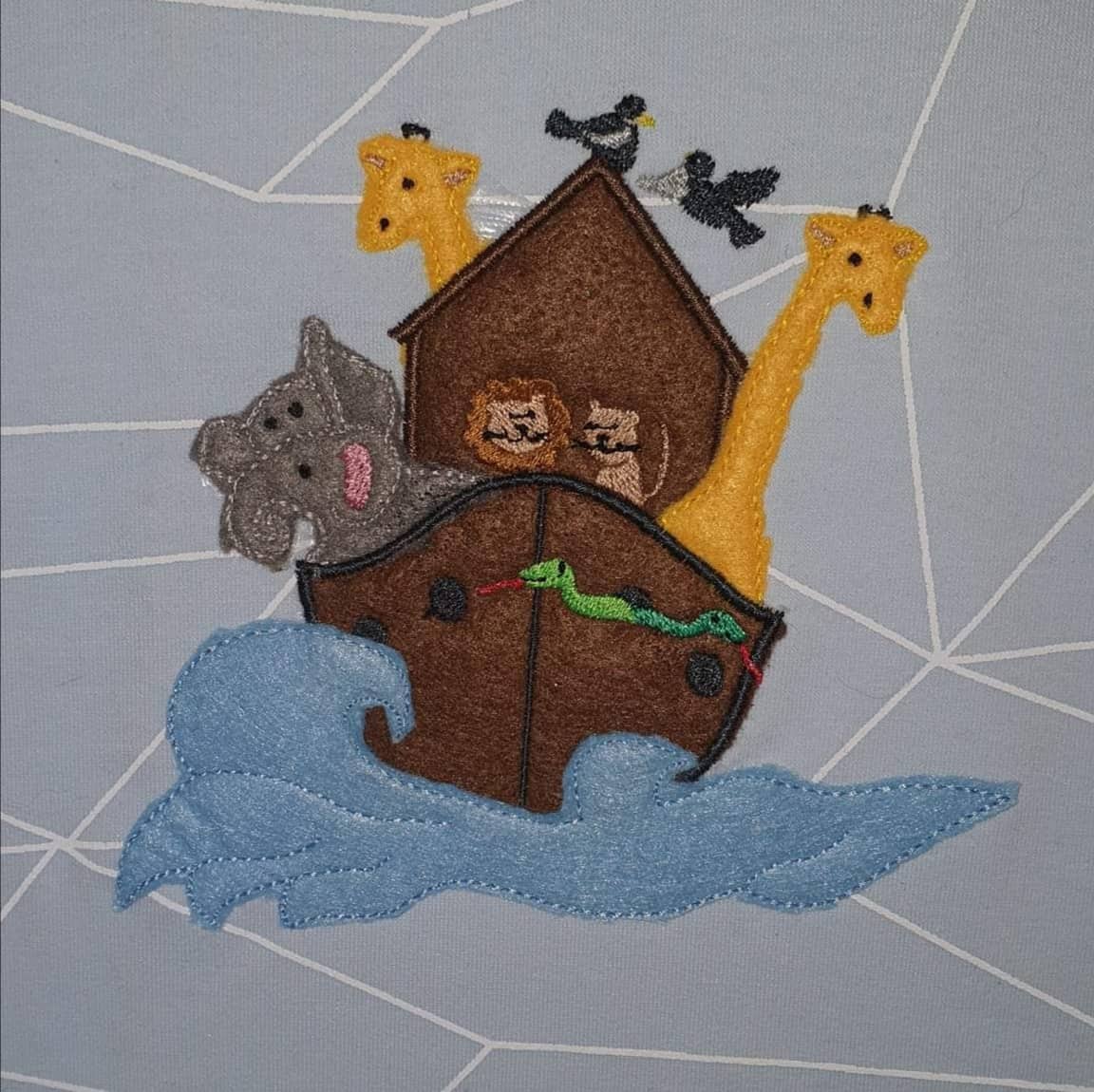 Stickdatei Arche Noah Doodle Applikation von stiXXie by lajana