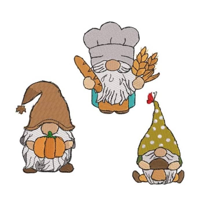 Stickdatei Wichtel Herbst von stiXXie by lajana