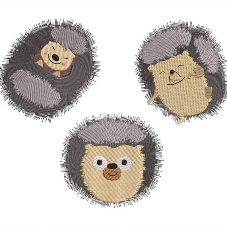 Stickdatei Igel Fredi 3-er Set von stiXXie by lajana