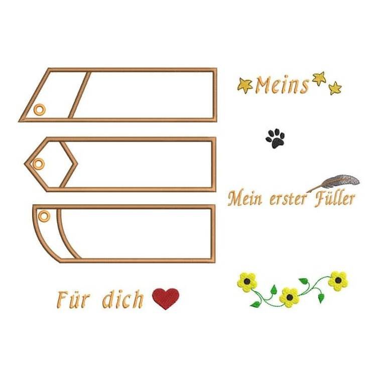 ITH Stickdatei Lesezeichen / Stifte-Etui von stiXXie by lajana