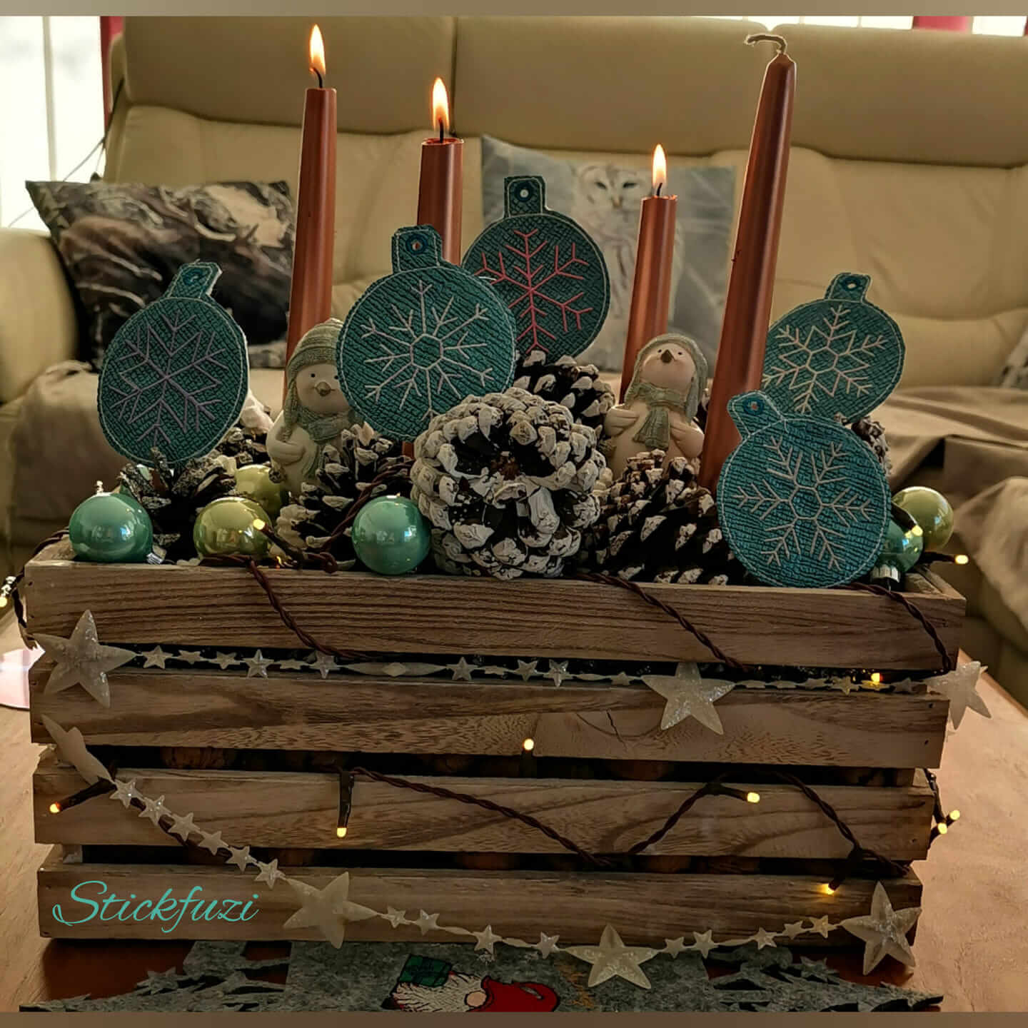 ITH Stickdatei Schneeflocken 5-er von stiXXie by lajana