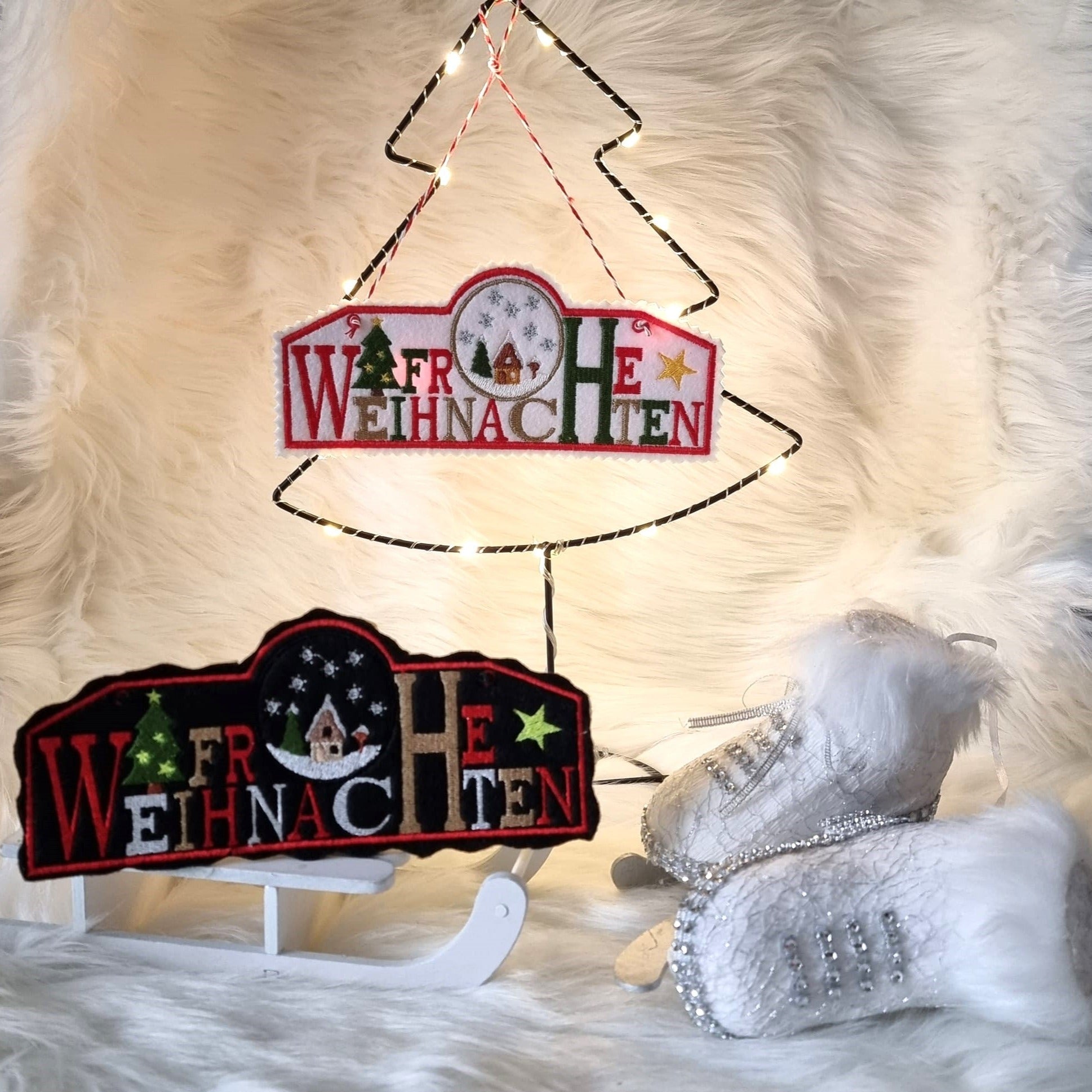 ITH Stickdatei Weihnachtsschilder von stiXXie by lajana