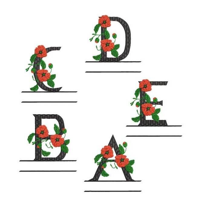 Stickdatei Monogramm Blumen Alphabet von stiXXie by lajana