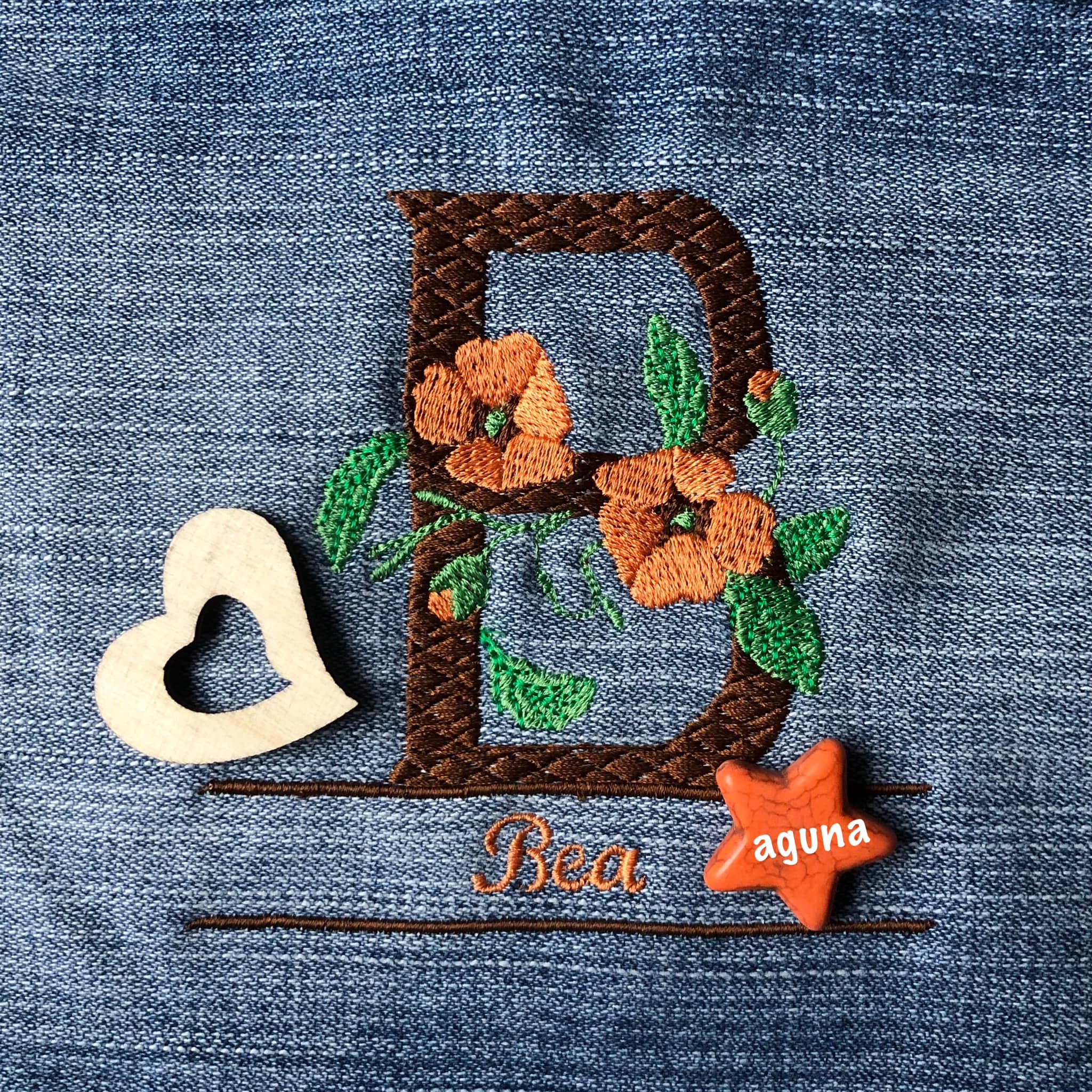 Stickdatei Monogramm Blumen Alphabet von stiXXie by lajana