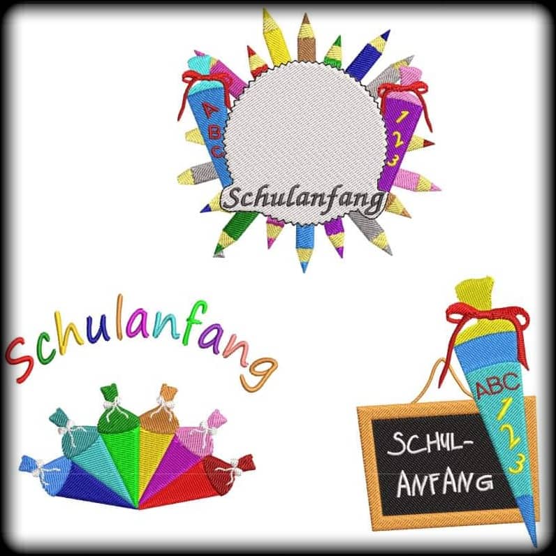 Stickdatei Schulanfang Set 3-teilig von stiXXie by lajana