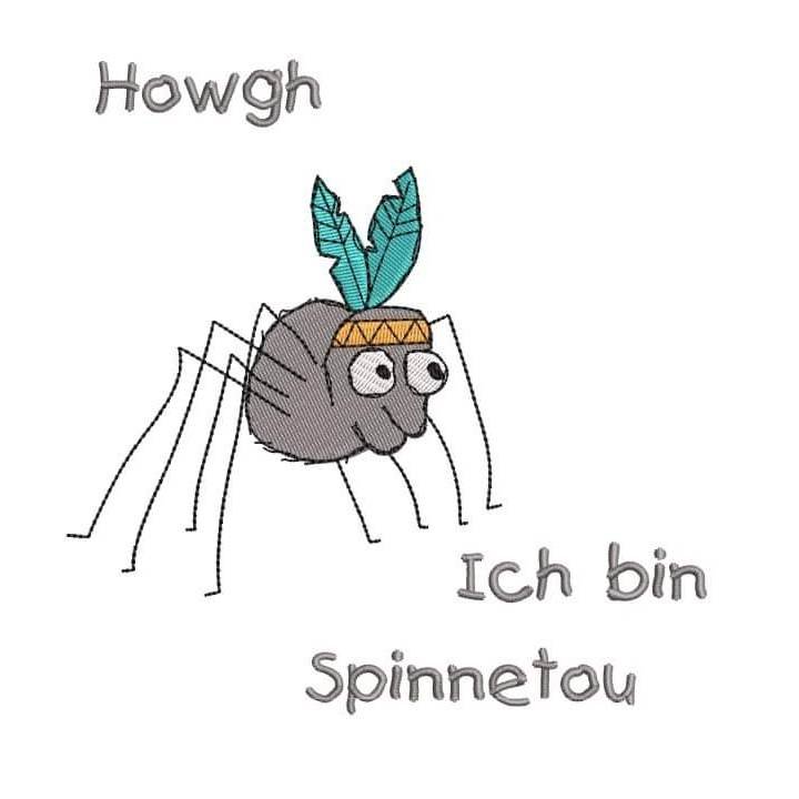 Stickdatei Spinne mit Spruch von stiXXie by lajana
