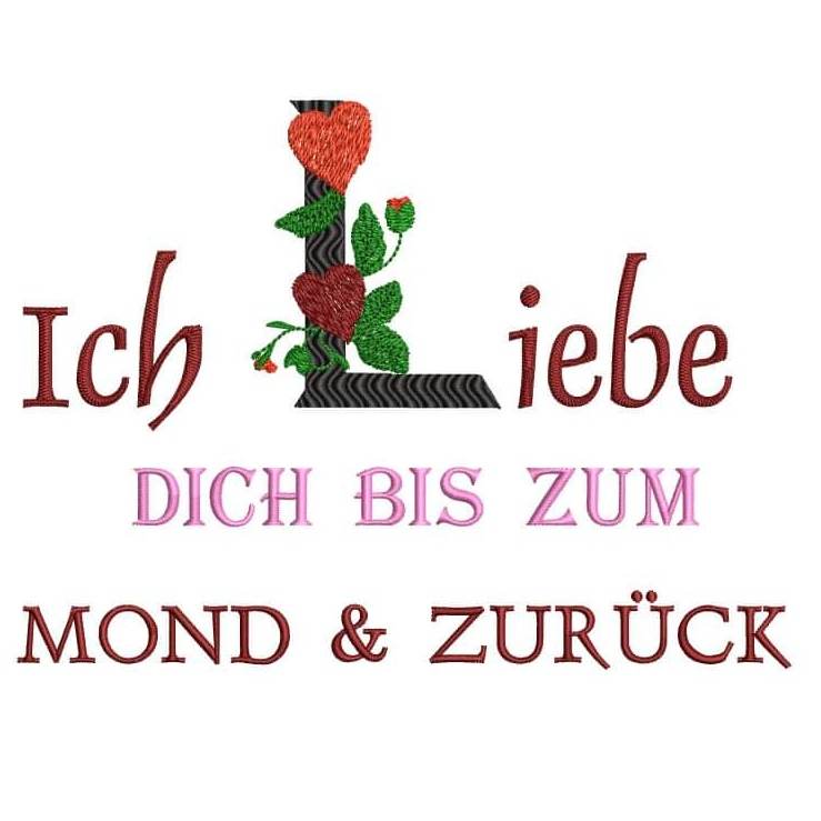 Stickdatei Sprüche Ich liebe dich von stiXXie by lajana