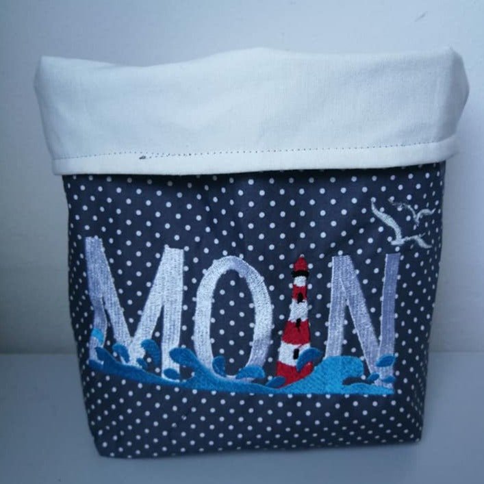 Stickdatei Leuchtturm mit Spruch Moin von stiXXie by lajana