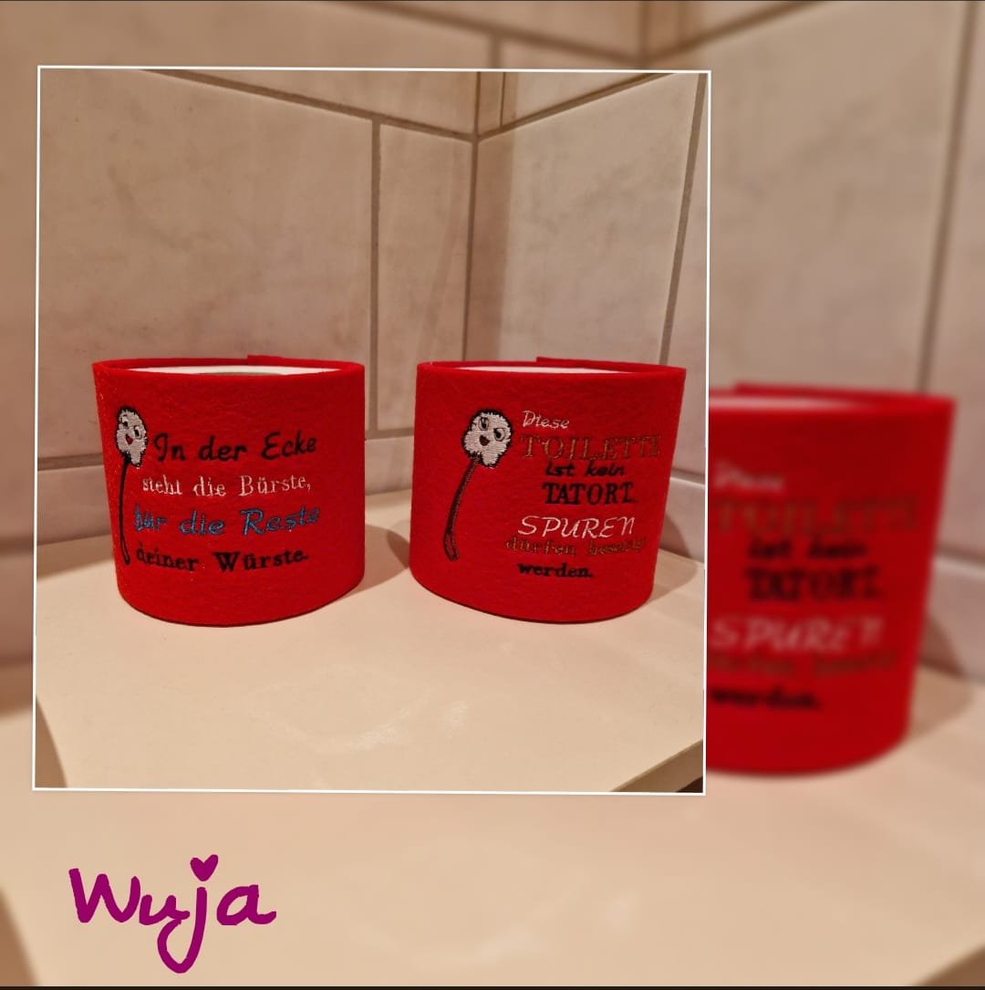 Stickdatei Sprüche für Klorollen-Verstecker von stiXXie by lajana