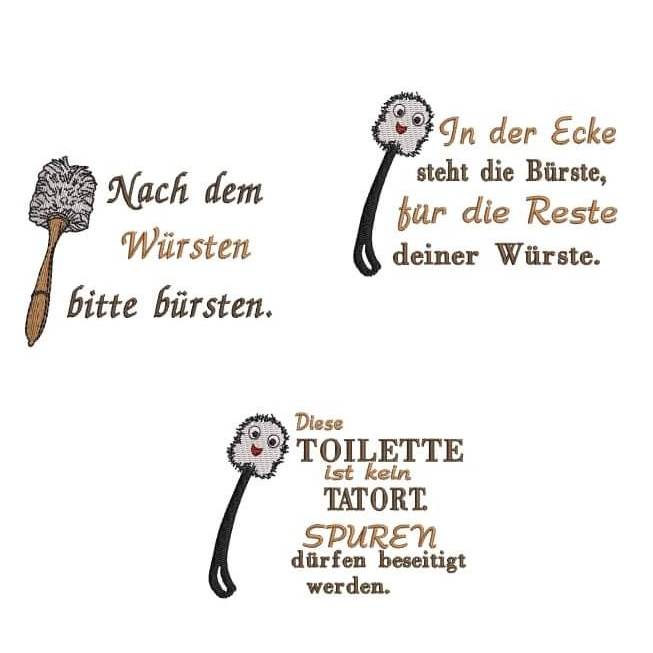 Stickdatei Sprüche für Klorollen-Verstecker von stiXXie by lajana