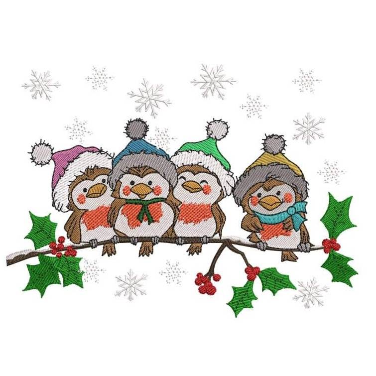 Stickdatei Vögel Wintervögel von stiXXie by lajana