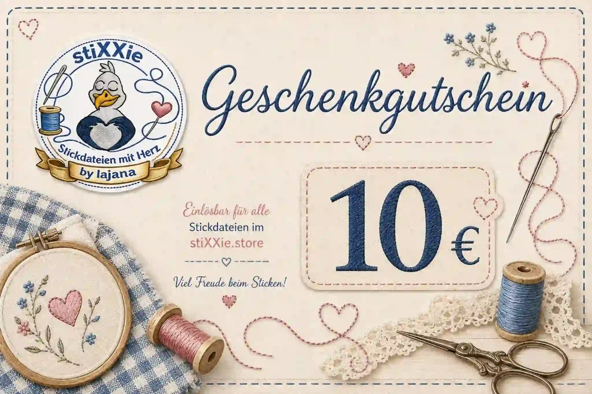 stiXXie Geschenkgutschein – Stickdateien verschenken