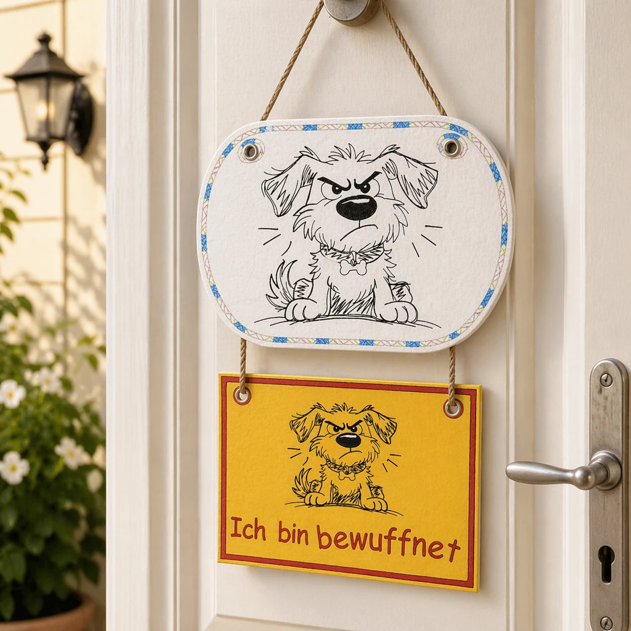 Stickdatei Hund bewuffnet