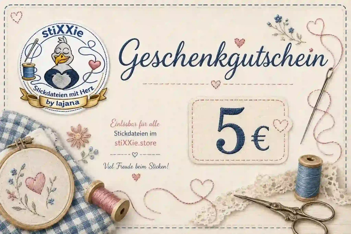 stiXXie Geschenkgutschein – Stickdateien verschenken