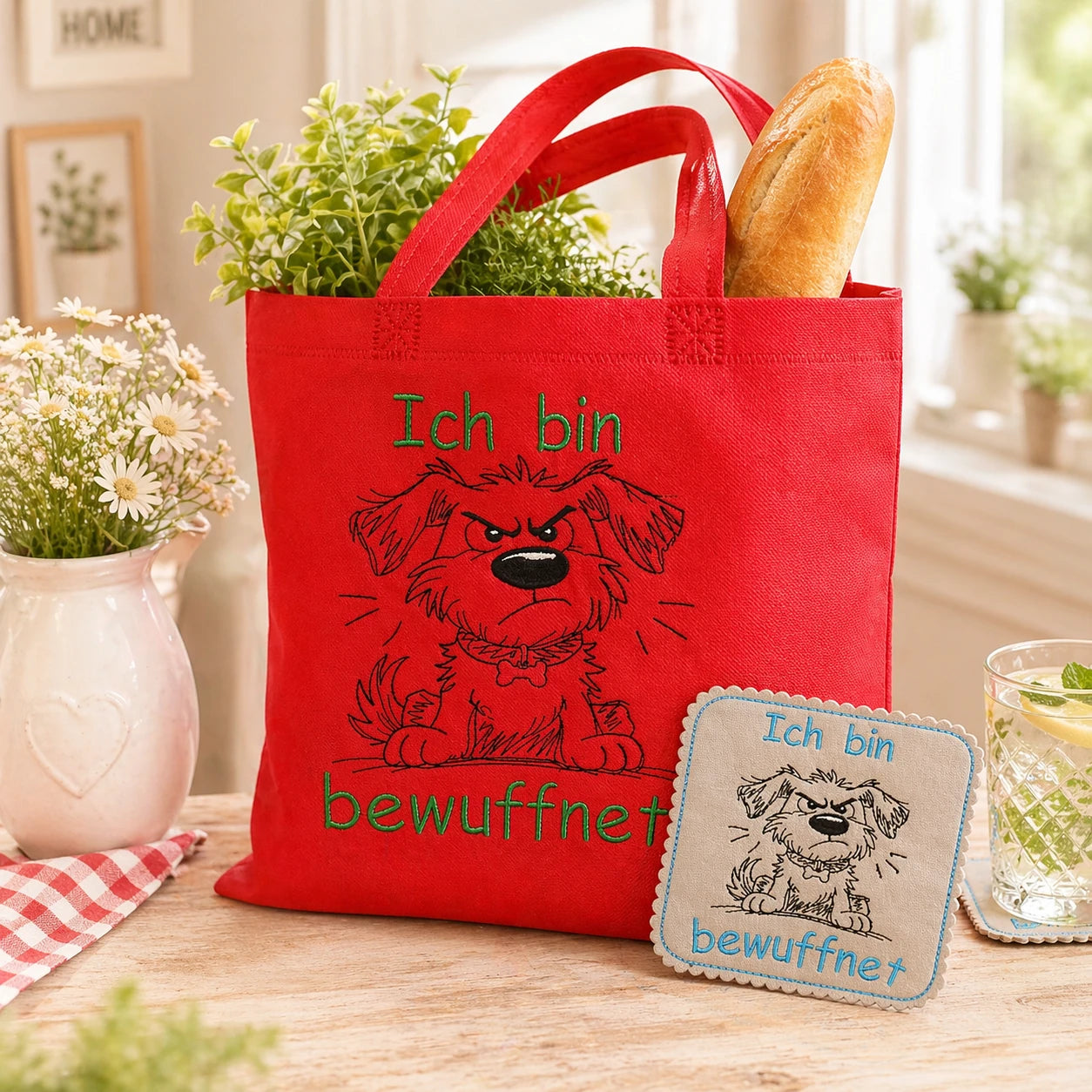 Stickdatei Hund bewuffnet