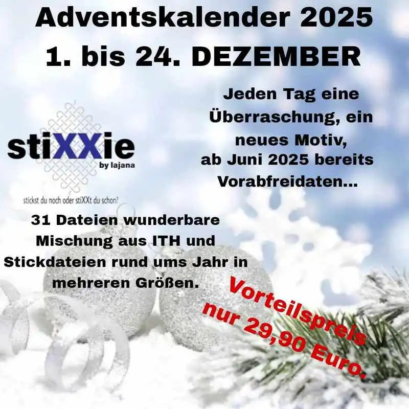 Stickdateien Adventskalender 2025