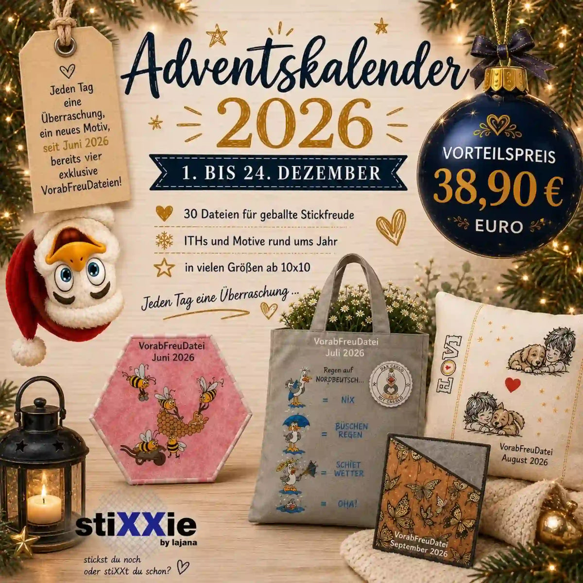 Stickdateien Adventskalender 2026 – Exklusive Überraschungen