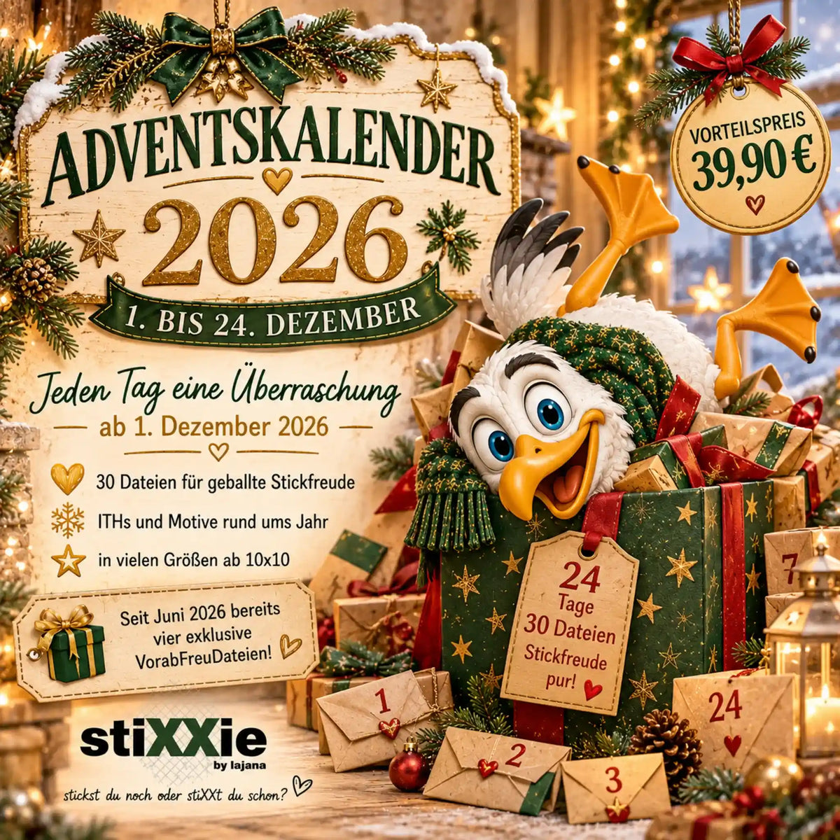 Stickdateien Adventskalender 2026 – Exklusive Überraschungen