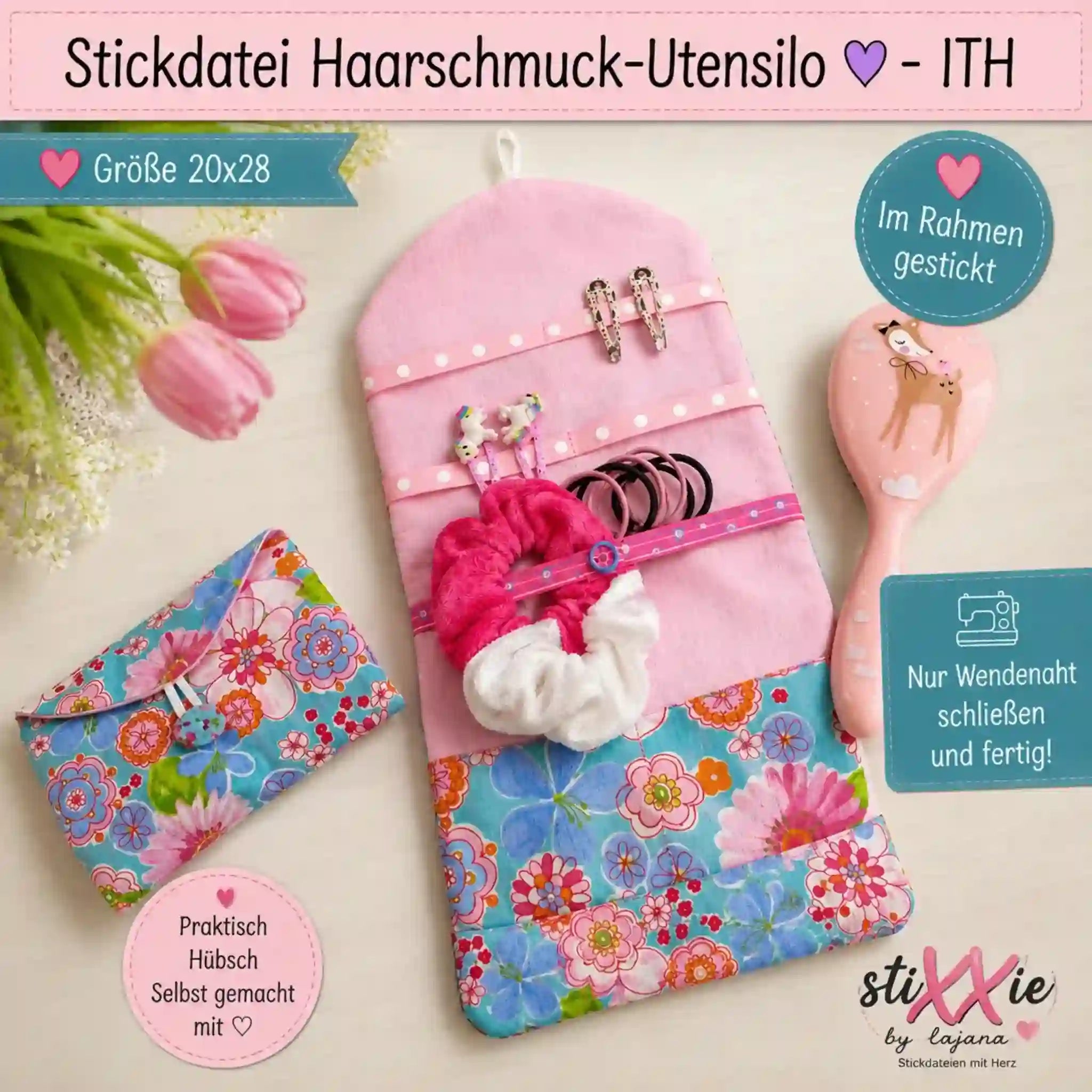 ITH Stickdatei Haarschmuck-Utensilo 💜