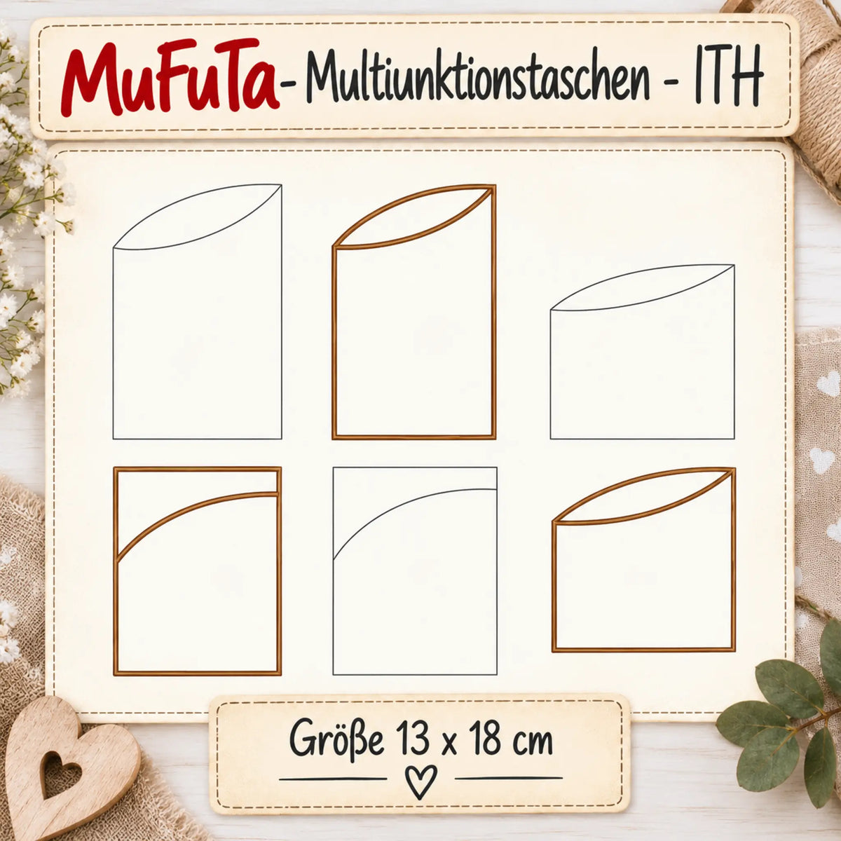 ITH MuFuTa Multifunktionstaschen – 6 Blanko-Varianten für Geschenke & Verpackungen | stiXXie