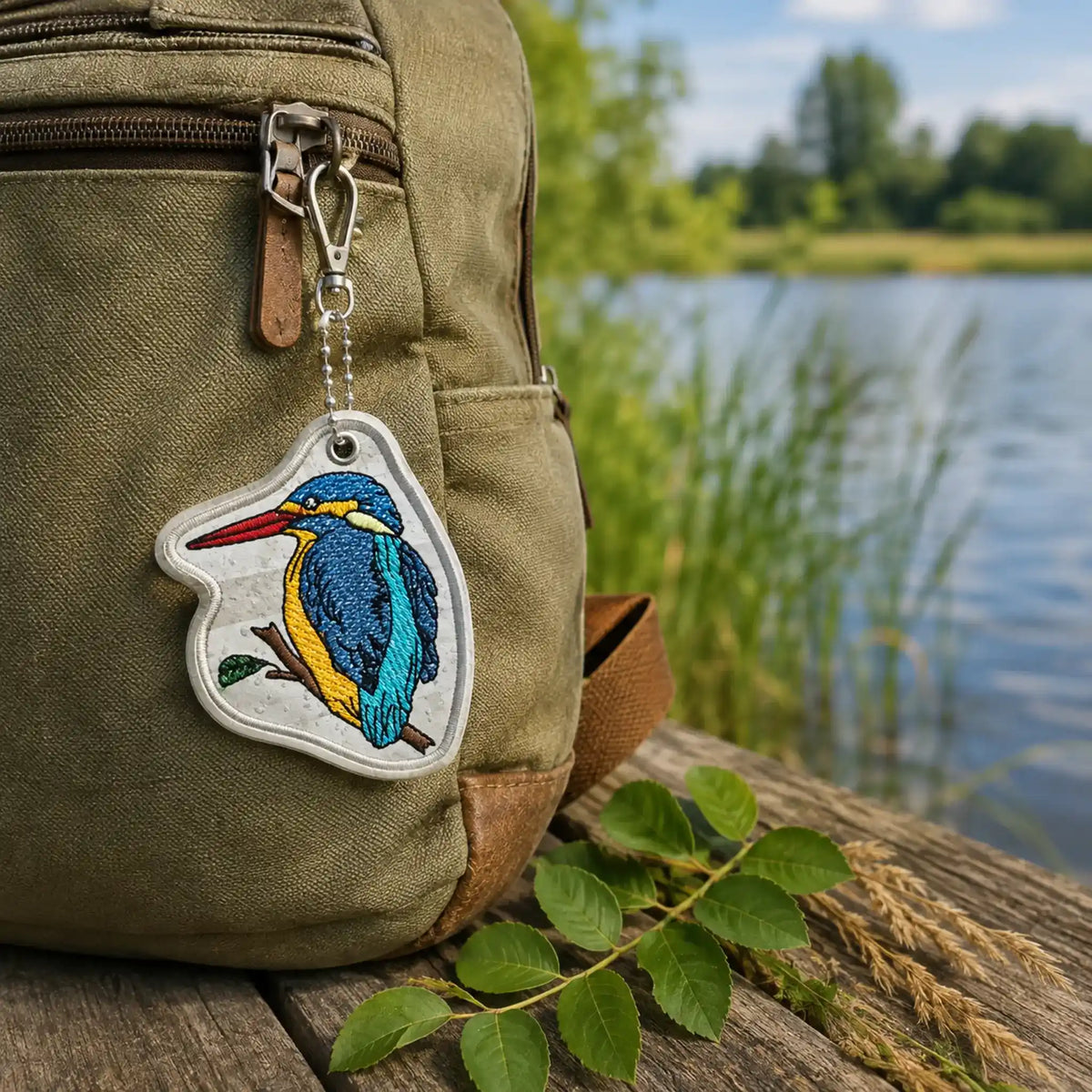 ITH Stickdatei Eisvogel Anhänger