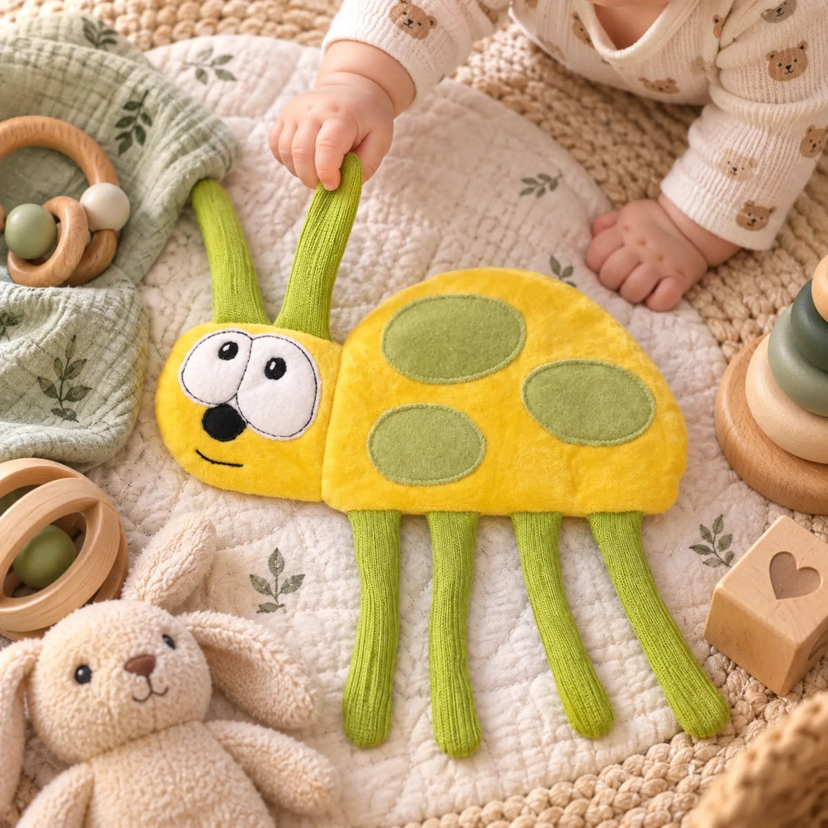 ITH Stickdatei Baby Knistertuch Fühltuch Käfer 🐞