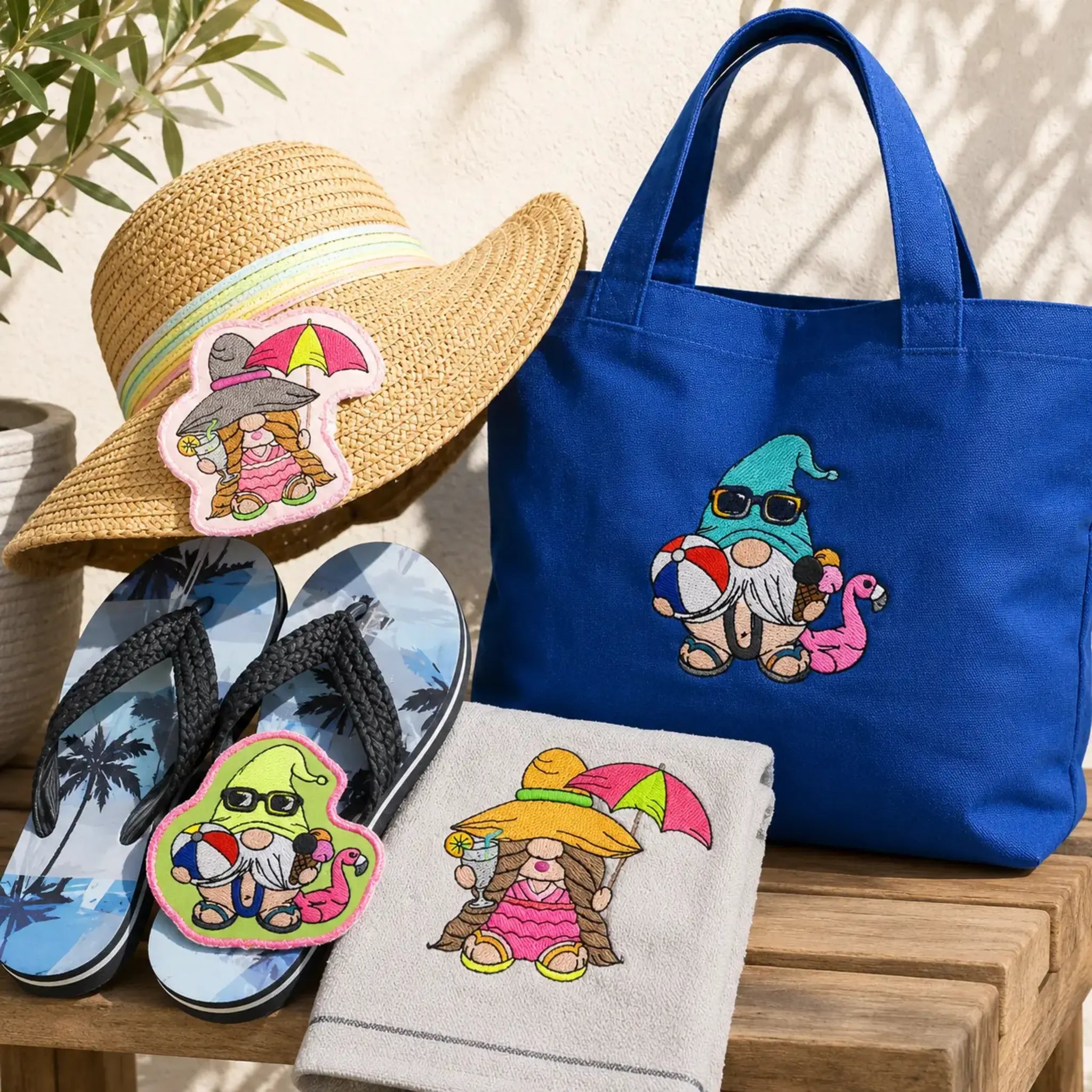 ITH Stickdatei Beach Wichtel – 🏖️ Stabfigur & Vollstick