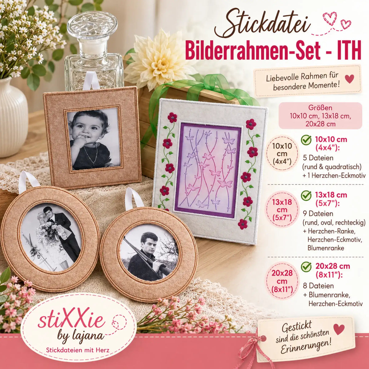 ITH Stickdatei Bilderrahmen