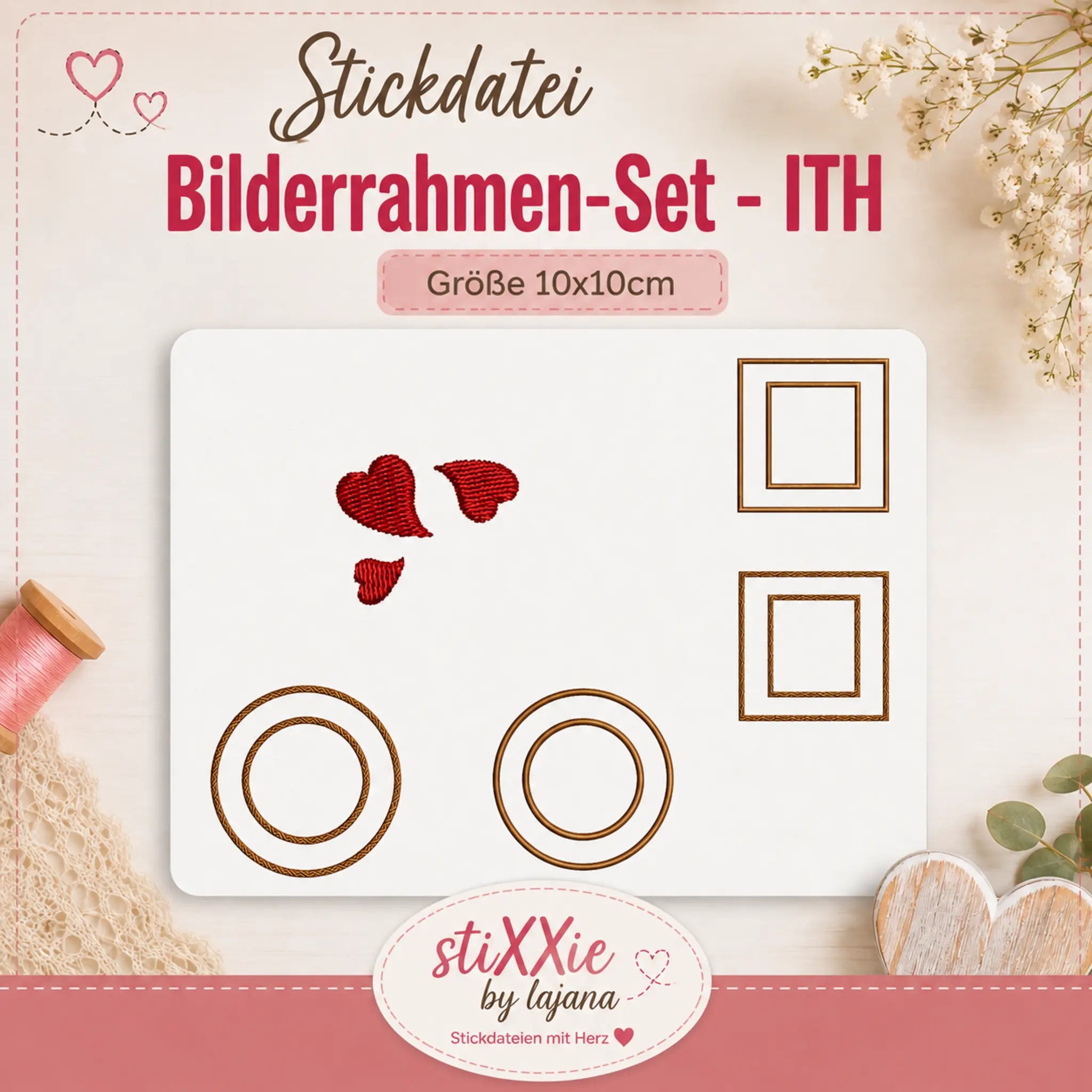 ITH Stickdatei Bilderrahmen