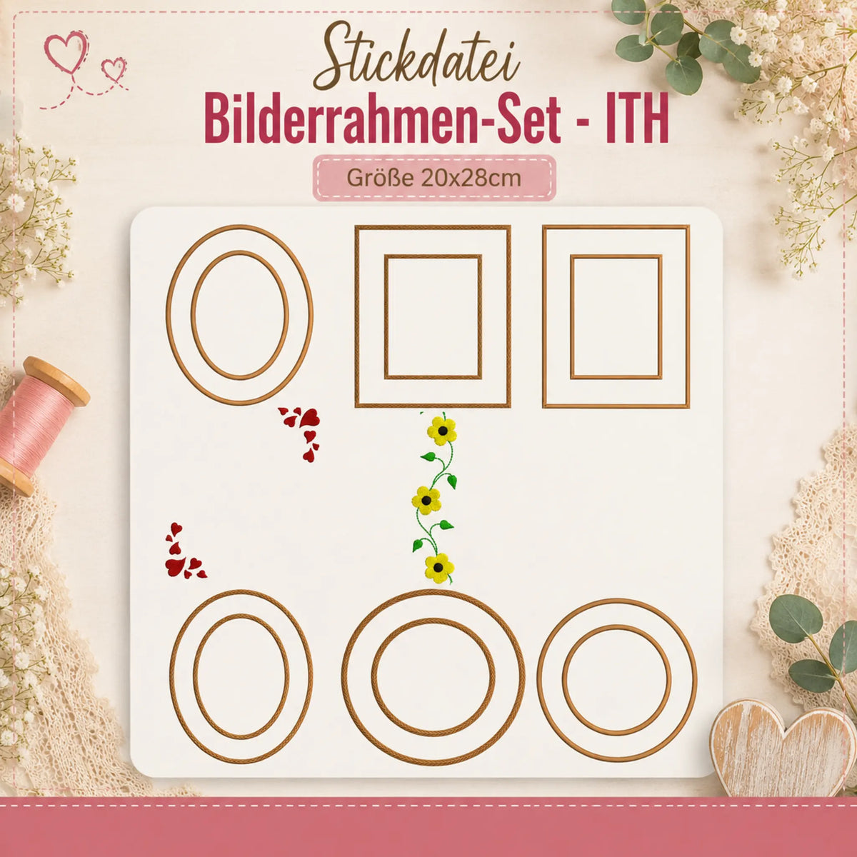 ITH Stickdatei Bilderrahmen