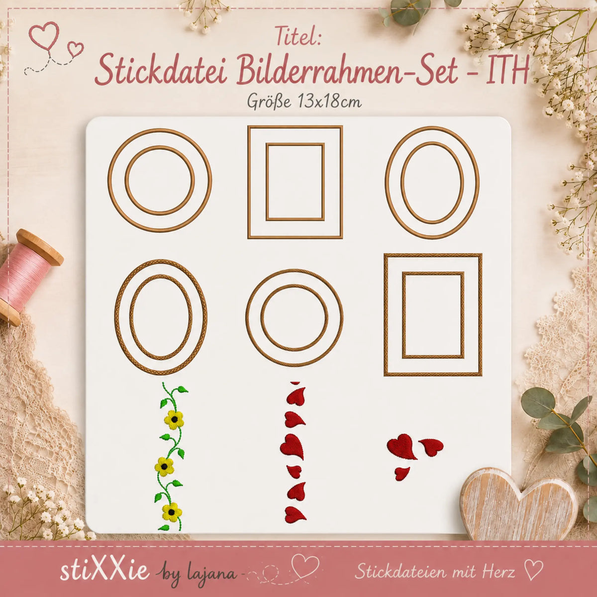 ITH Stickdatei Bilderrahmen