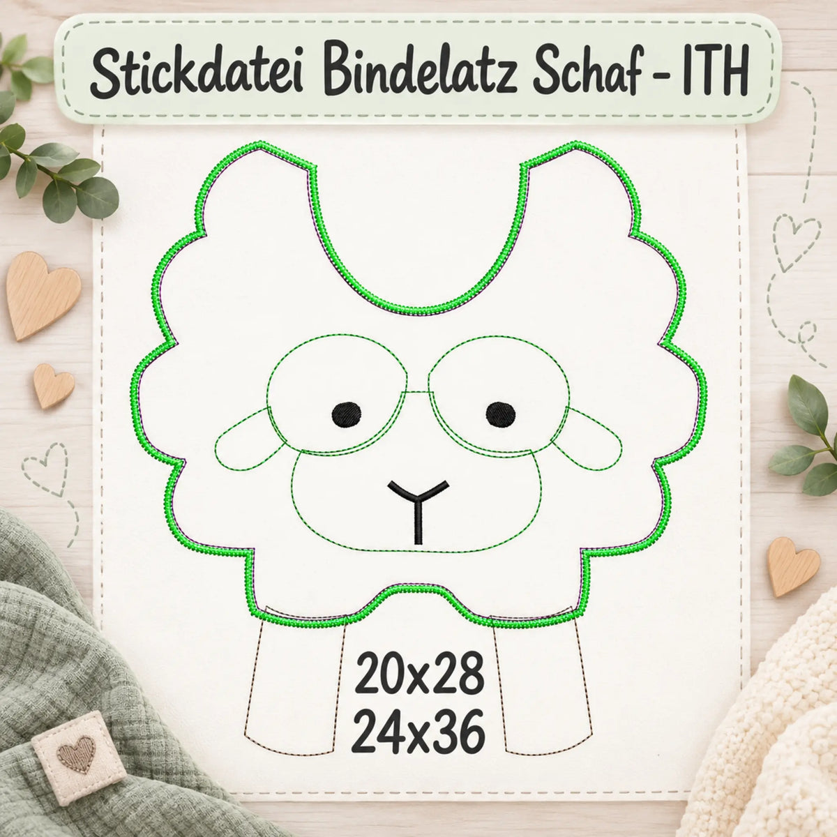ITH Stickdatei Bindelatz Schaf
