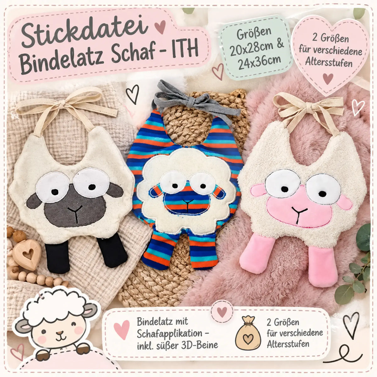 ITH Stickdatei Bindelatz Schaf