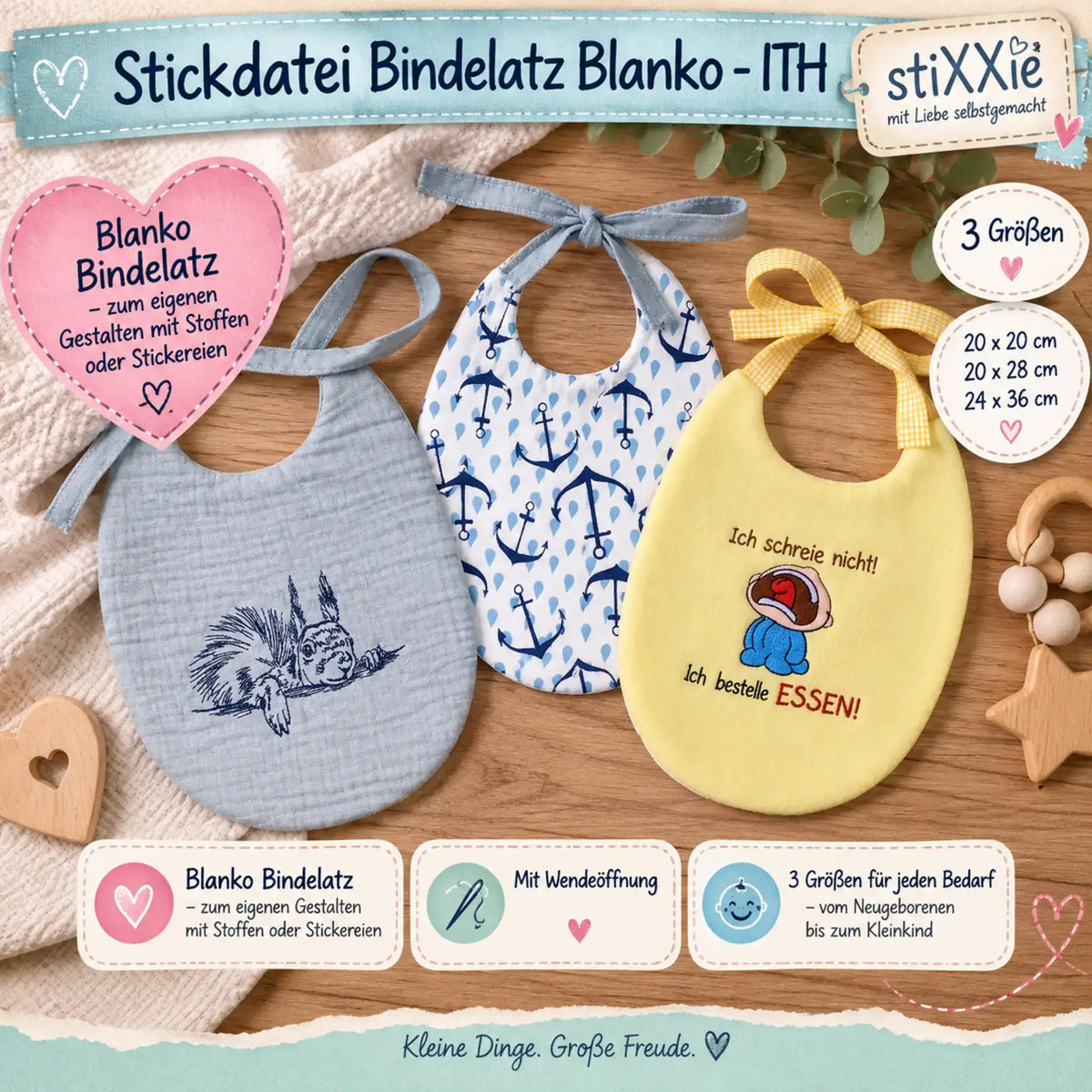 ITH Stickdatei Bindelatz Blanko