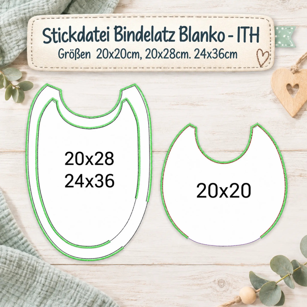ITH Stickdatei Bindelatz Blanko