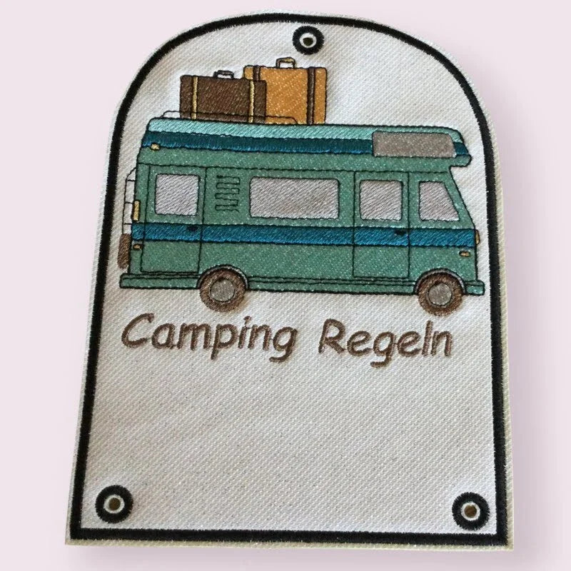 camping deko ITH Wohnmobil Deko Ergänzung – Camping-Schilder sticken