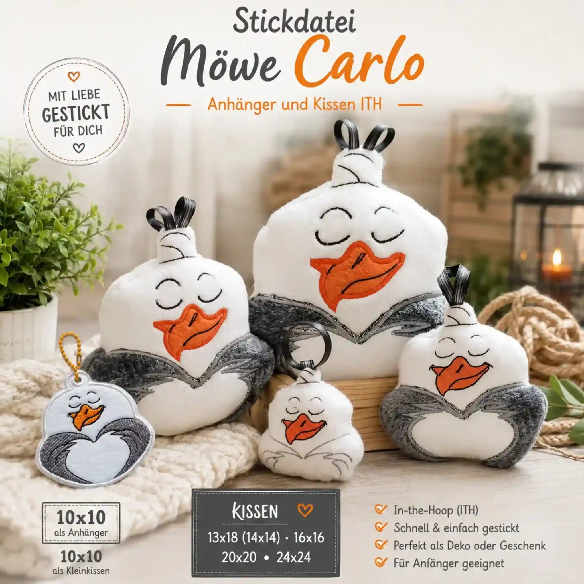 Stickdatei Möwe Carlo  – ITH